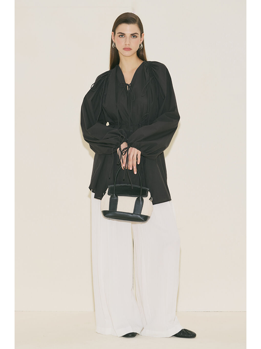 Bağlama Detaylı Tunik Siyah-2