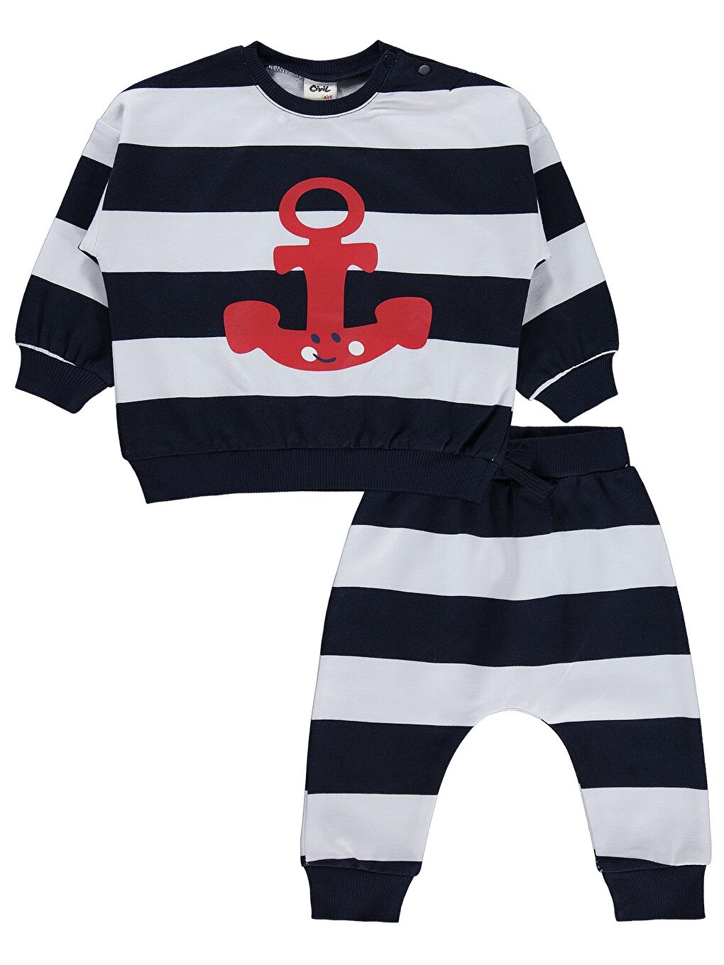 Baby Çapa Baskılı 6-18 Ay Takım - Lacivert-1