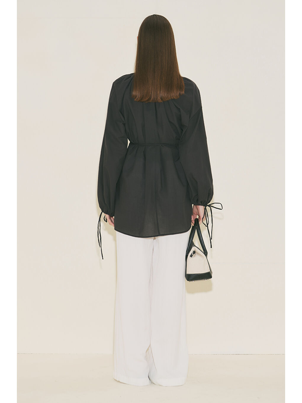 Bağlama Detaylı Tunik Siyah-5