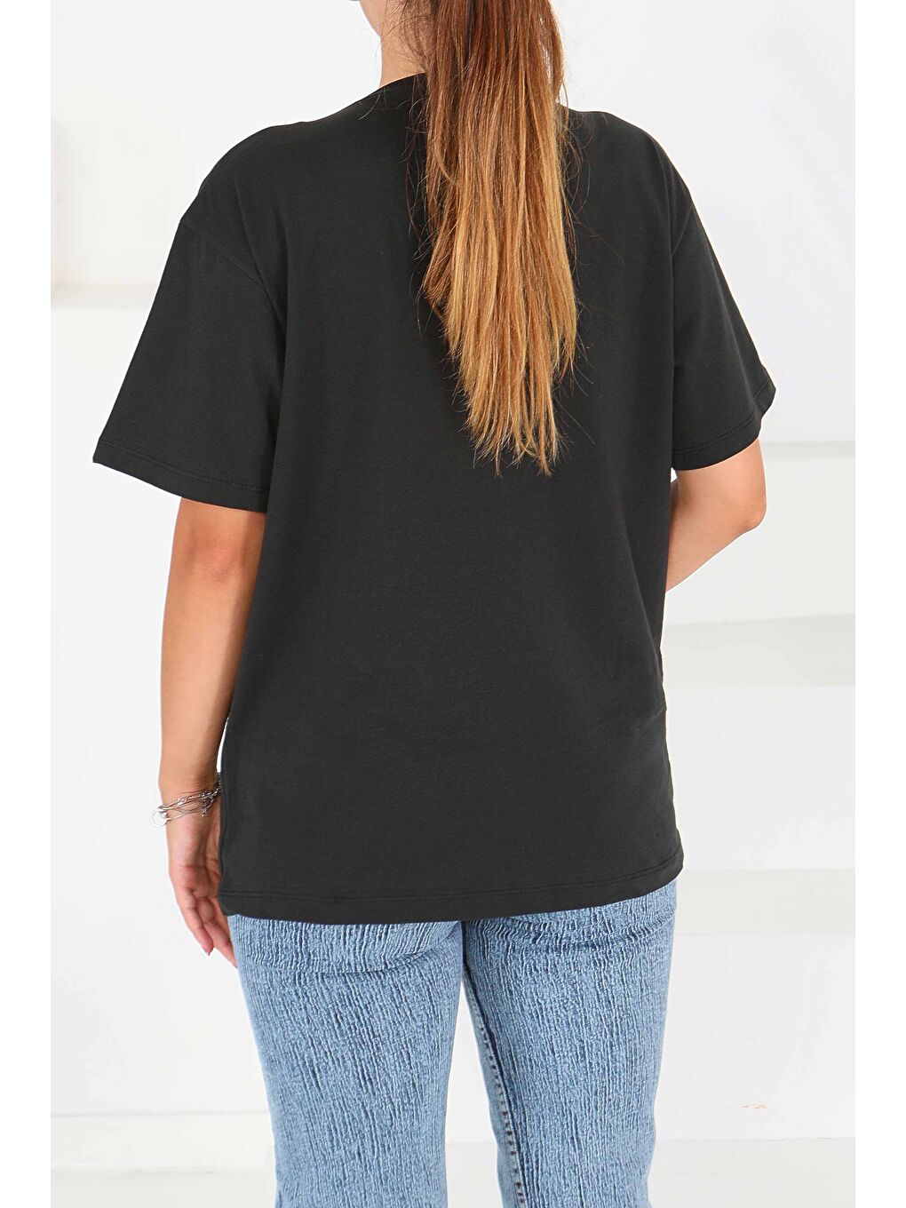 Baskılı Kısa Kollu T-Şhirt Siyah - 27545-4