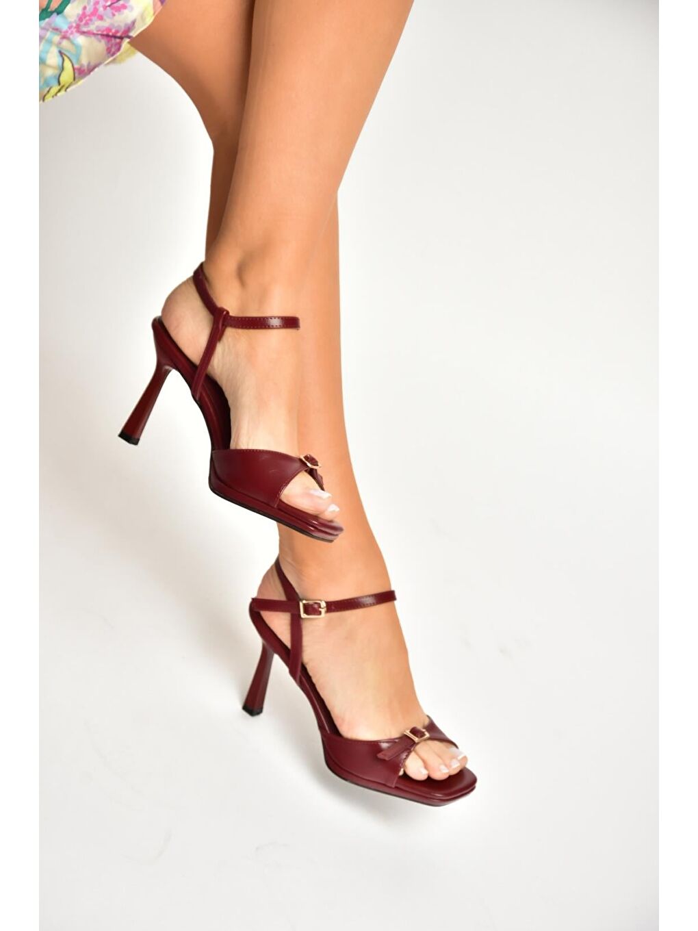 Bordo Kadın Topuklu Ayakkabı Y518710109-2