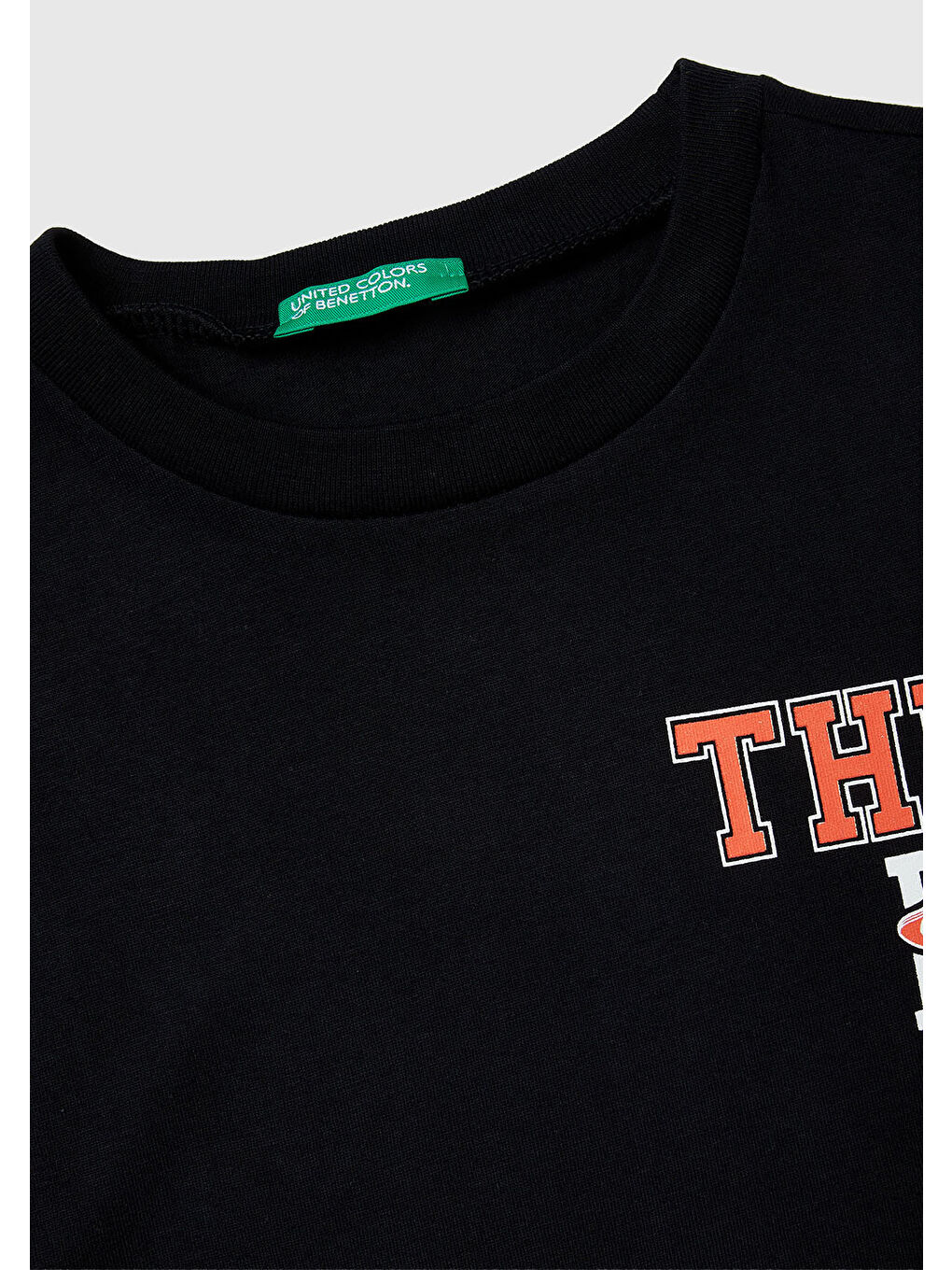 Erkek Çocuk Siyah Önü Baskılı Bisiklet Yaka Uzun Kollu T-shirt-2