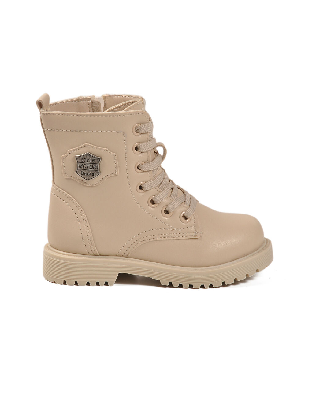 Bej içi Polarlı Bağcıklı Fermuarlı Kız Çocuk Bot 24028 P