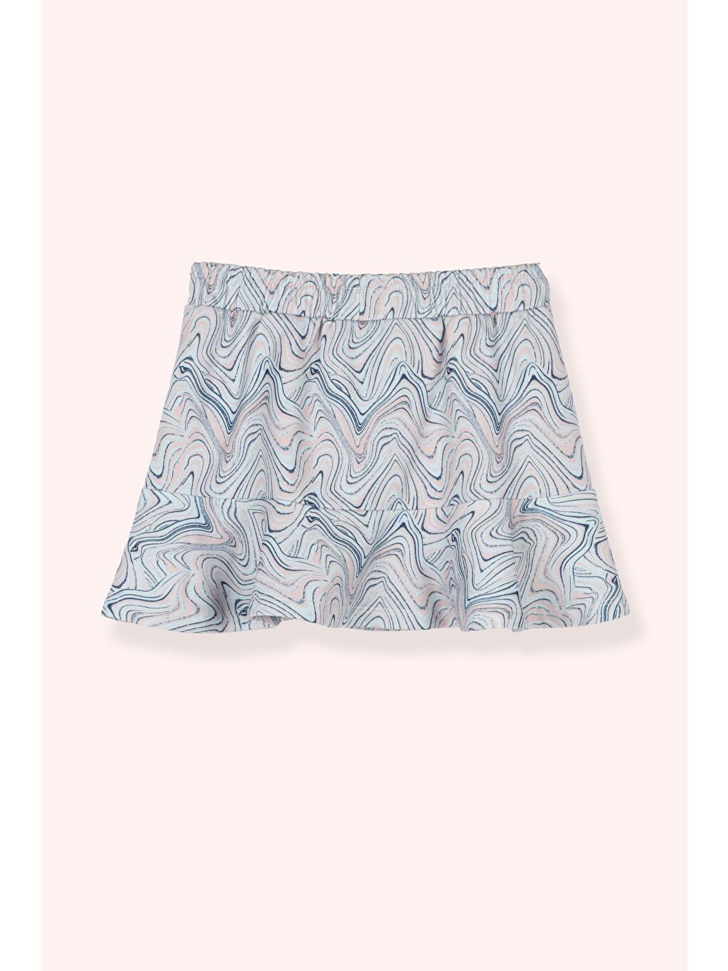 Kız Çocuk Baskılı Etek Mavi-3