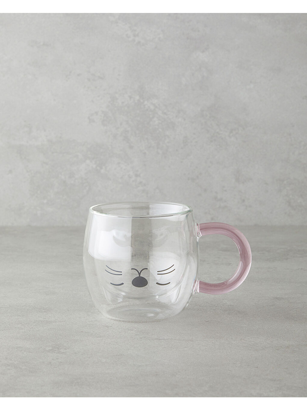 Catie Borosilikat Cam Double Wall Kupa 280 ml Pembe