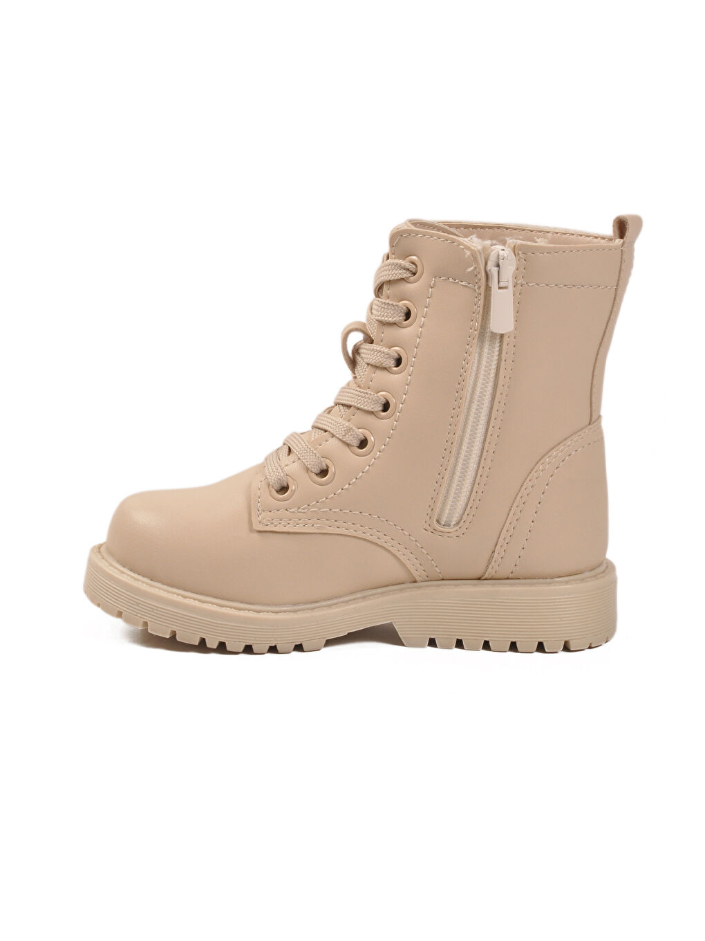 Bej içi Polarlı Bağcıklı Fermuarlı Kız Çocuk Bot 24028 P-1