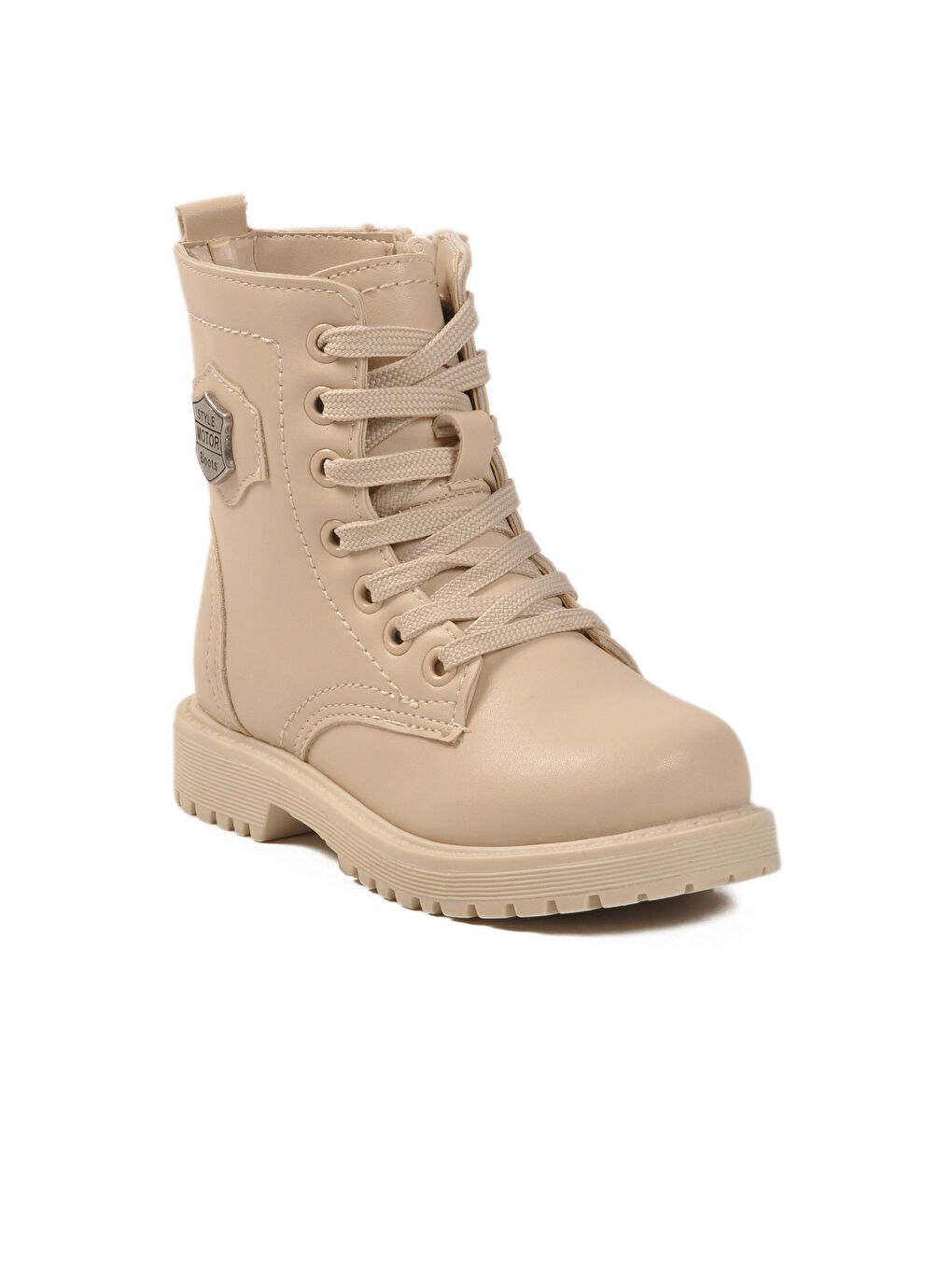 Bej içi Polarlı Bağcıklı Fermuarlı Kız Çocuk Bot 24028 P-2