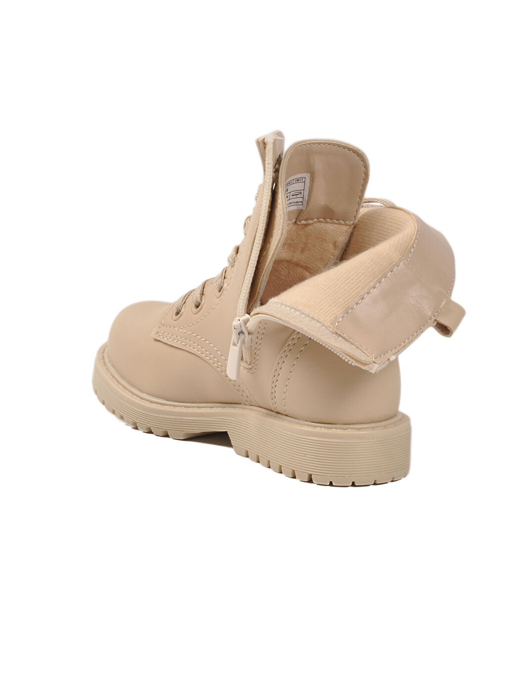 Bej içi Polarlı Bağcıklı Fermuarlı Kız Çocuk Bot 24028 P-3