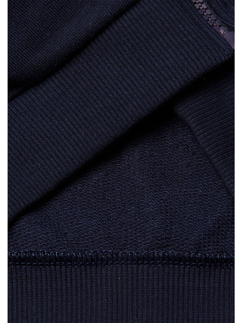 Erkek Çocuk Lacivert Baskılı Fermuarlı Kapüşonlu Relaxed Fit Sweatshirt-2