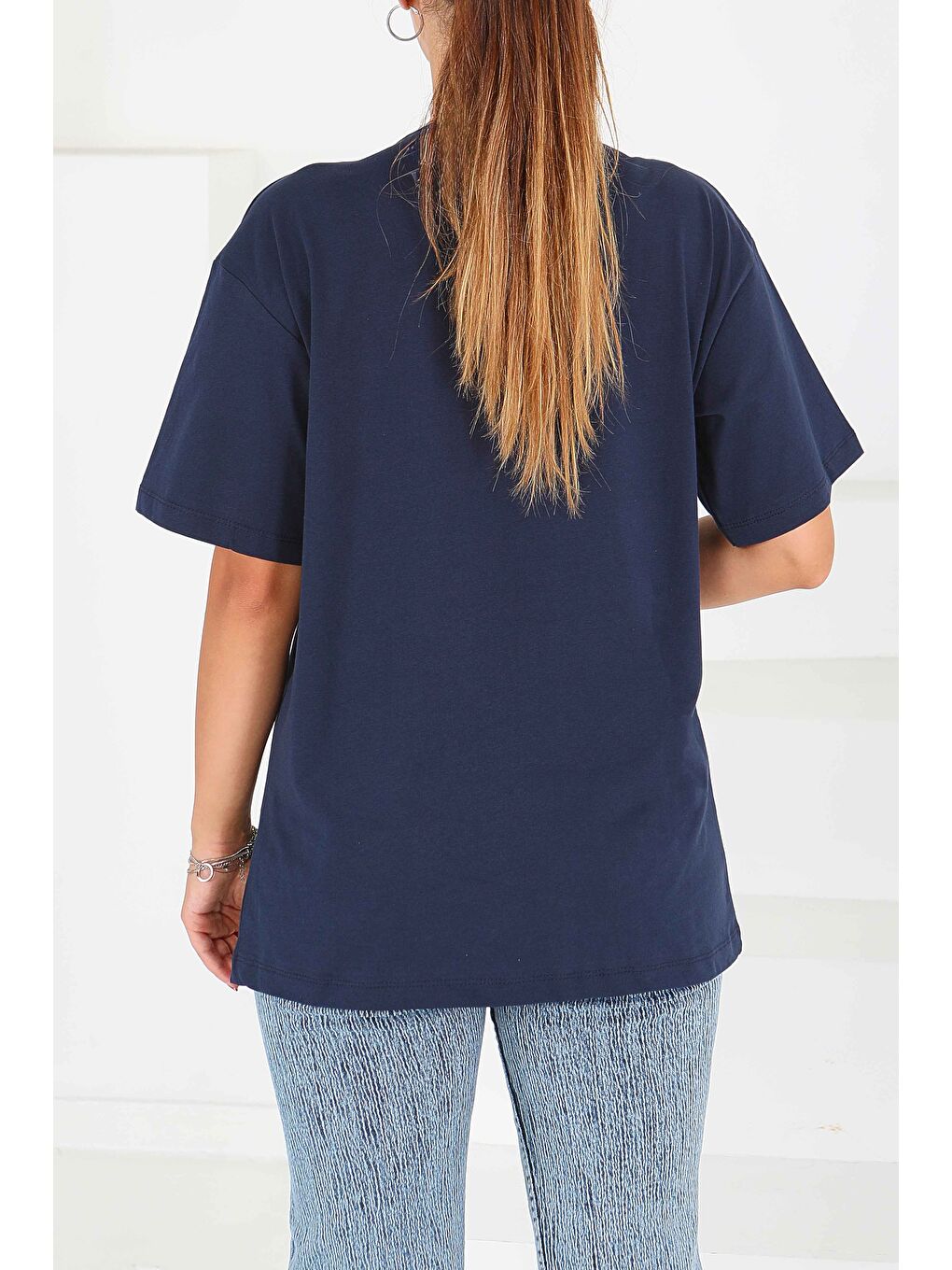 Baskılı Kısa Kollu T-Şhirt Lacivert - 27545-3