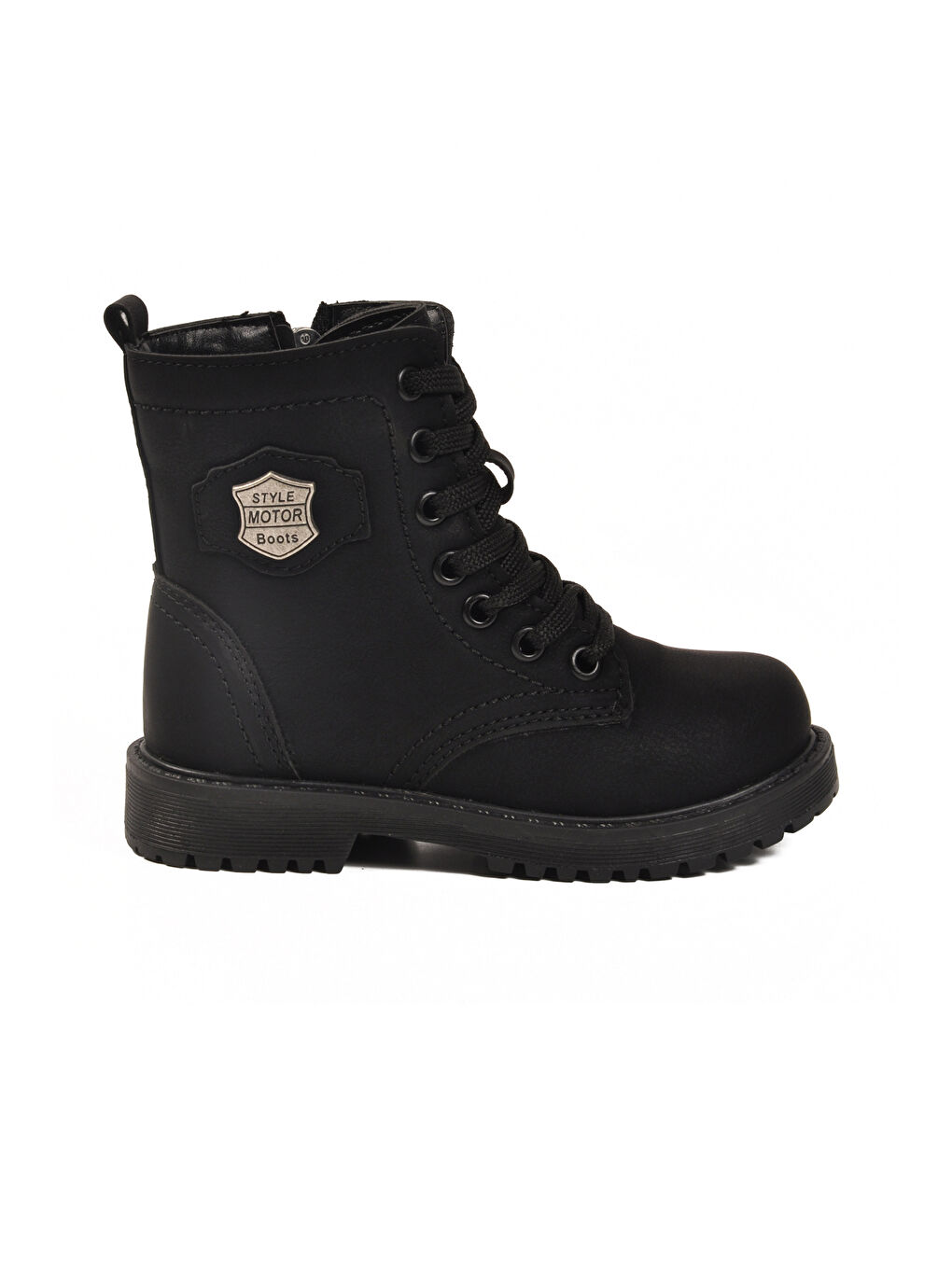 Siyah Zümrüt içi Polarlı Bağcıklı Fermuarlı Kız Çocuk Bot 24028 P