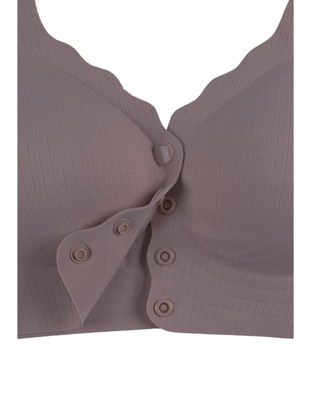 Kahverengi Balensiz Lazer Dikişsiz Kaplı Önden Kopçalı Sütyen Büstiyer-3