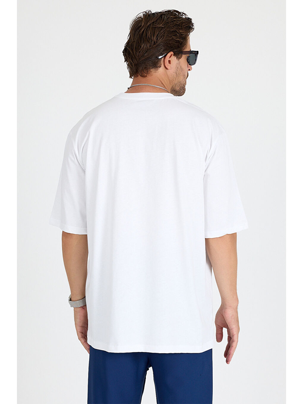 Erkek Timeless Oversize Beyaz T-Shirt-4