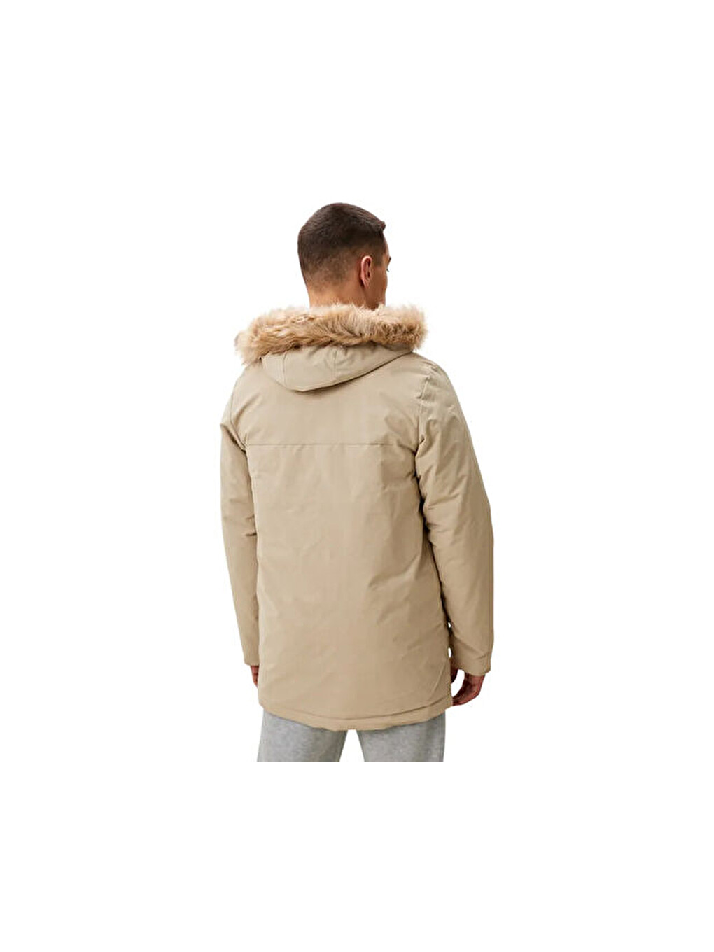 Ekru Paveric Fur Par Erkek Günlük Mont Ix8886 Krem-1