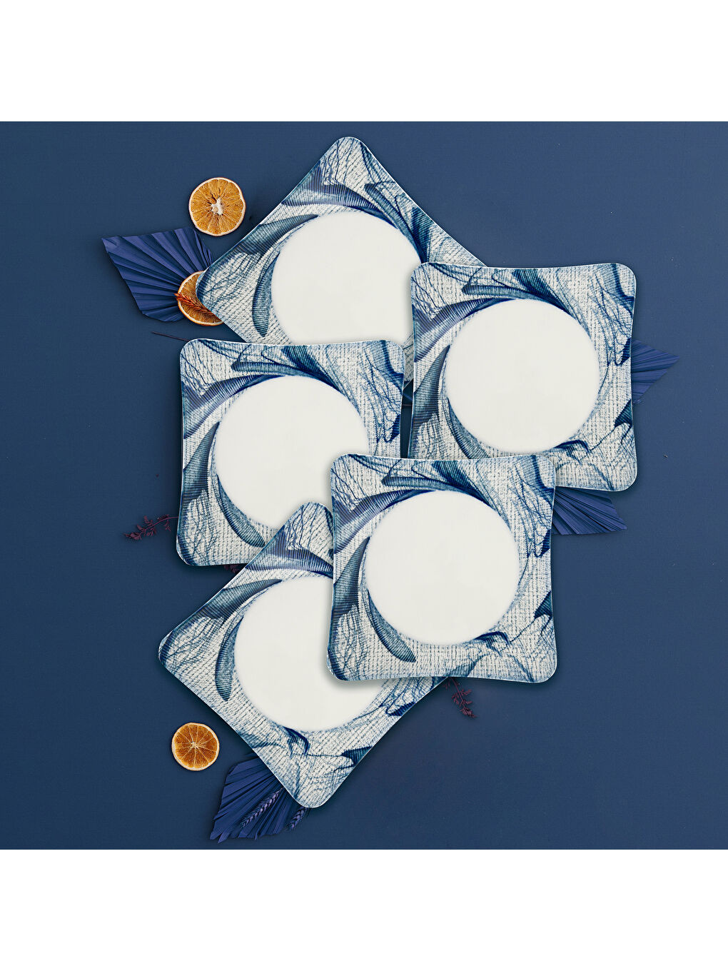 Ekru Spinoza 6 Parça 24x24 Cm Bone Pasta Takımı - 845