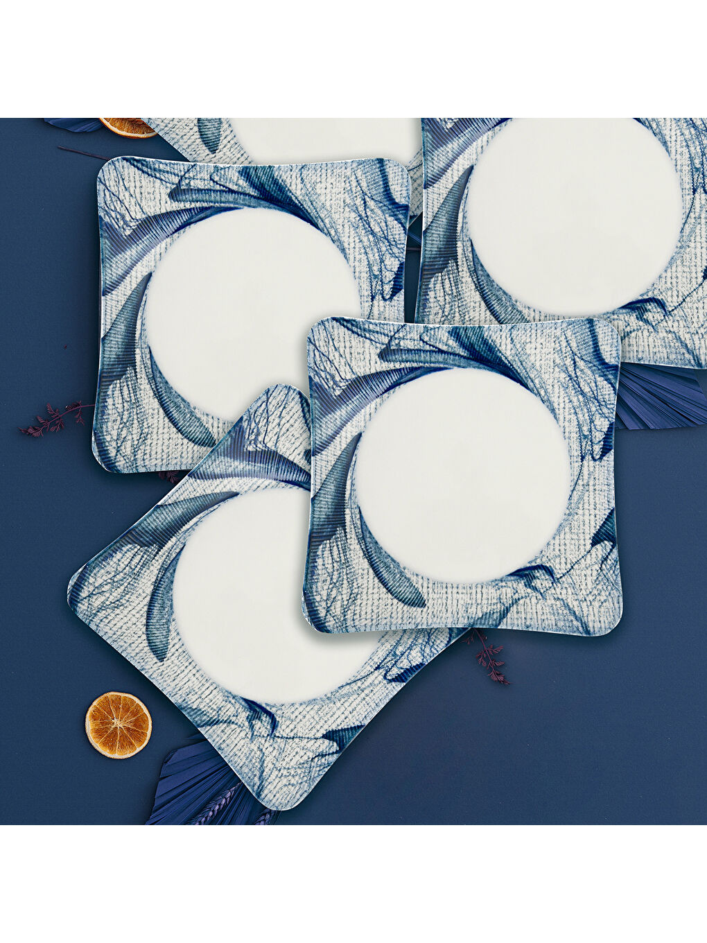 Ekru Spinoza 6 Parça 24x24 Cm Bone Pasta Takımı - 845-1