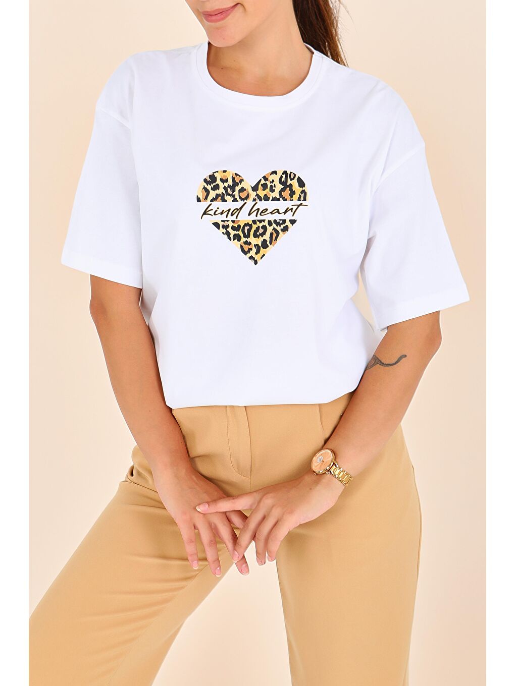 Baskılı Kısa Kollu T-Şhirt Beyaz - 27546