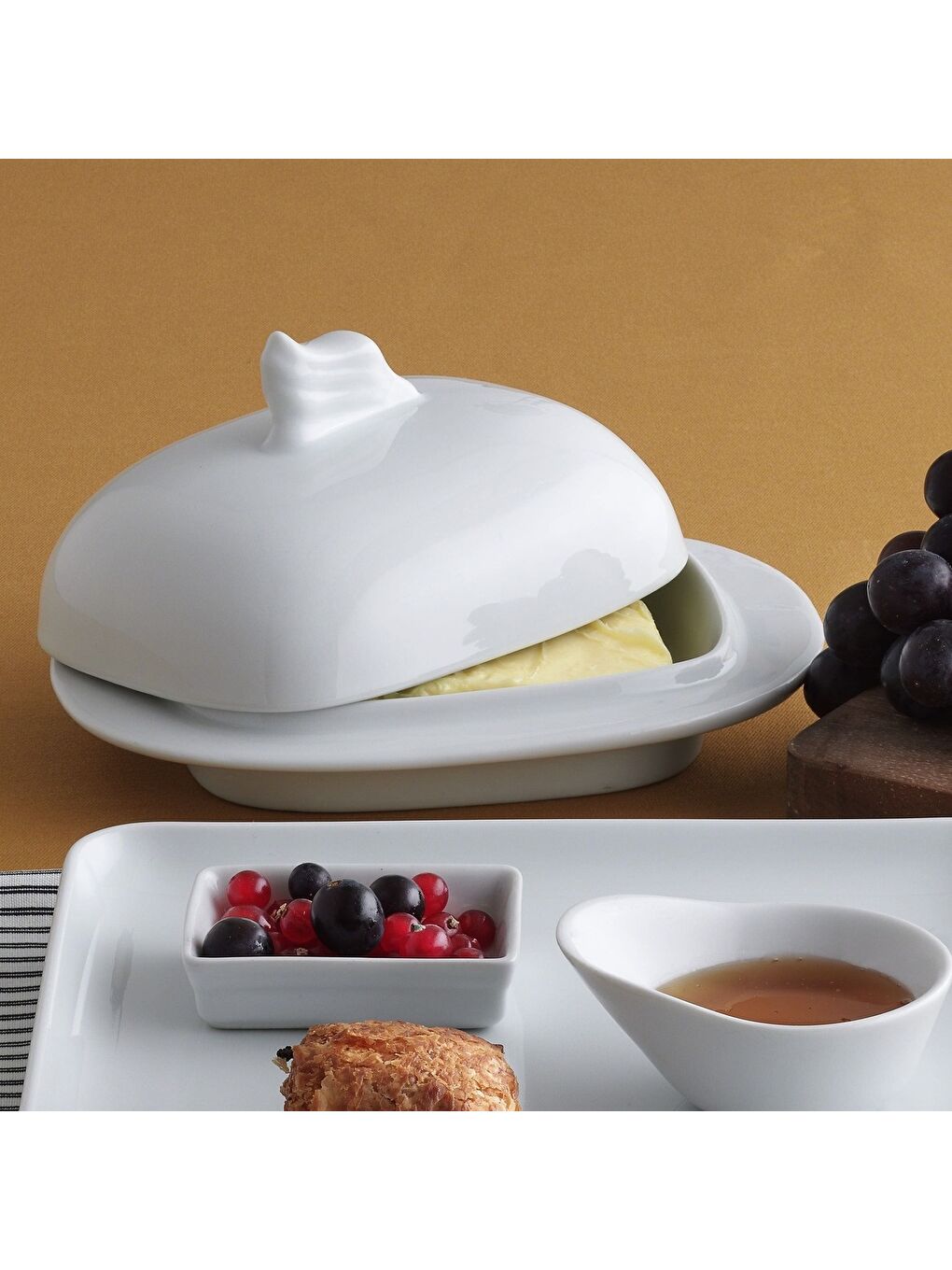 Ekru Güral 19 Cm Kapaklı Terayağ Kabı-1