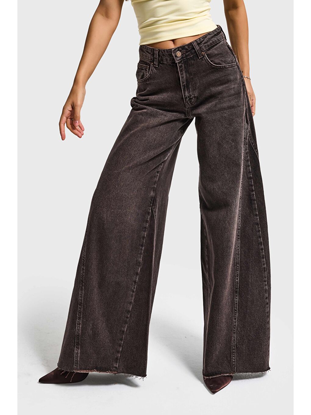 Mavi Kadın Koyu Jean Rengi 4s6-156 Süper Palazzo Fit Yan Detaylı Tasarım Denim Jean-1