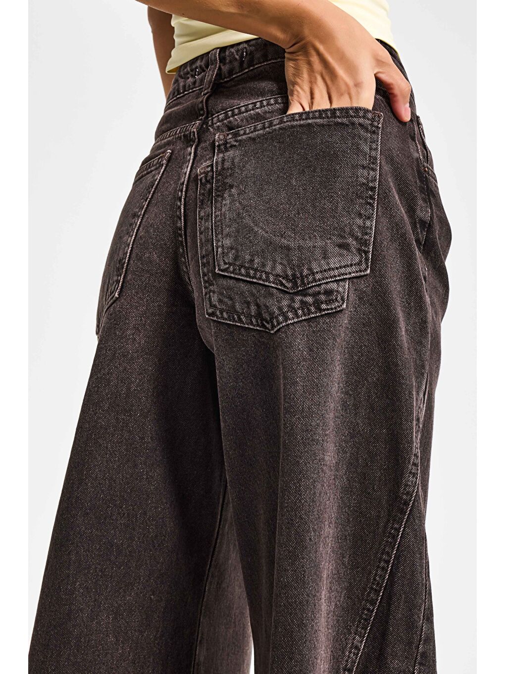 Mavi Kadın Koyu Jean Rengi 4s6-156 Süper Palazzo Fit Yan Detaylı Tasarım Denim Jean-2