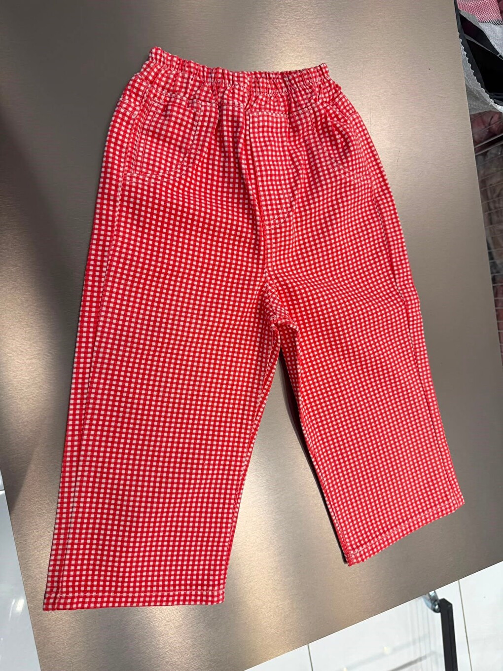 Karışık Kız Çocuk Kırmızı Pötikare Desenli Bol Paça Pantolon-2
