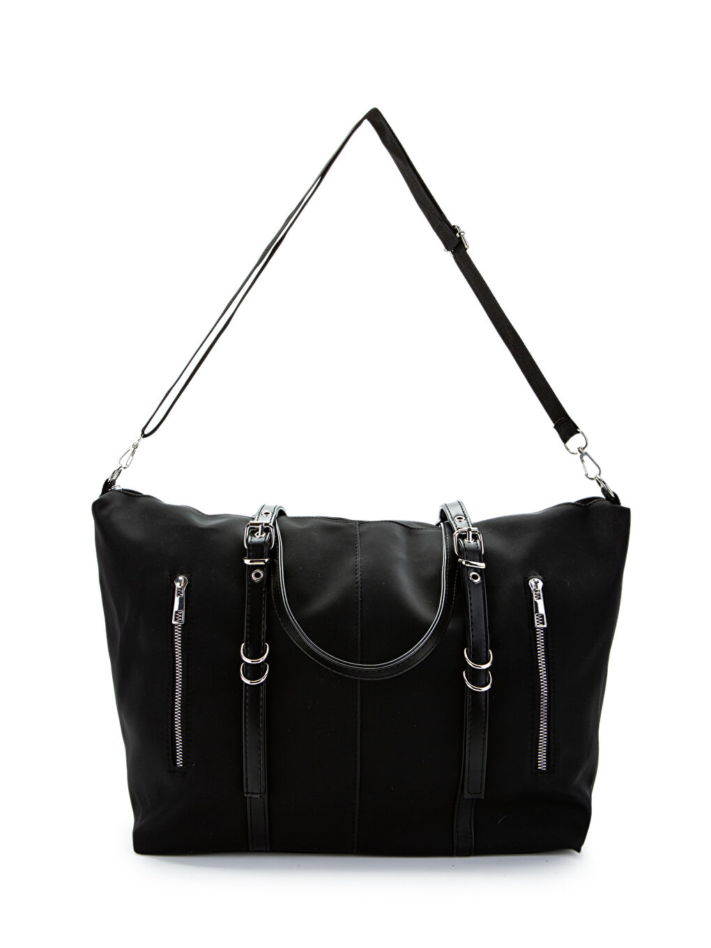 Cep Detaylı Suni Deri Kadın Kol Çanta Glide Siyah