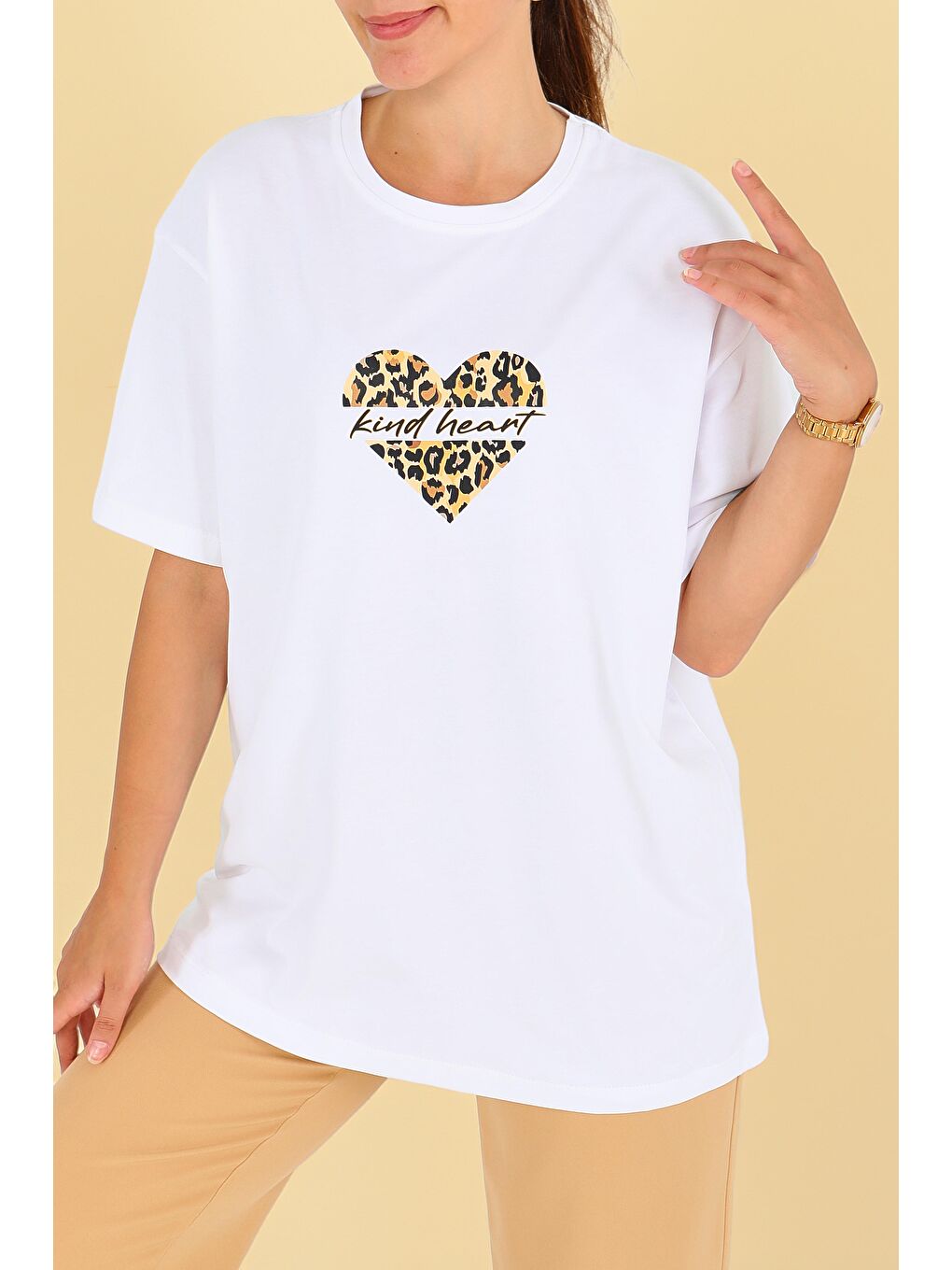 Baskılı Kısa Kollu T-Şhirt Beyaz - 27546-1