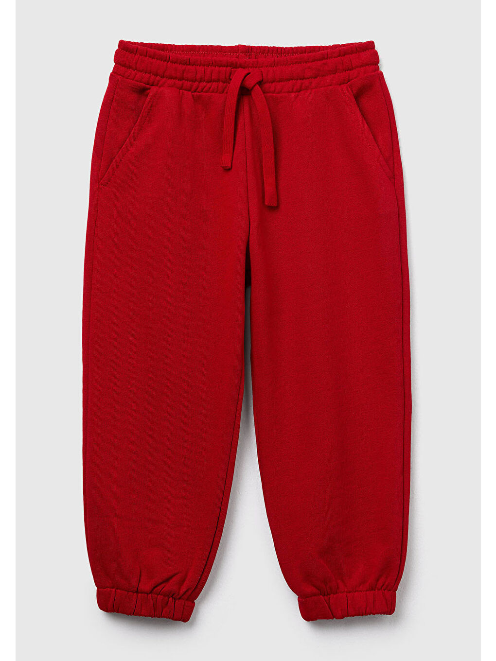 Erkek Çocuk Kırmızı Baskılı Beli ve Bileği Lastikli İpli  Eşofman Altı