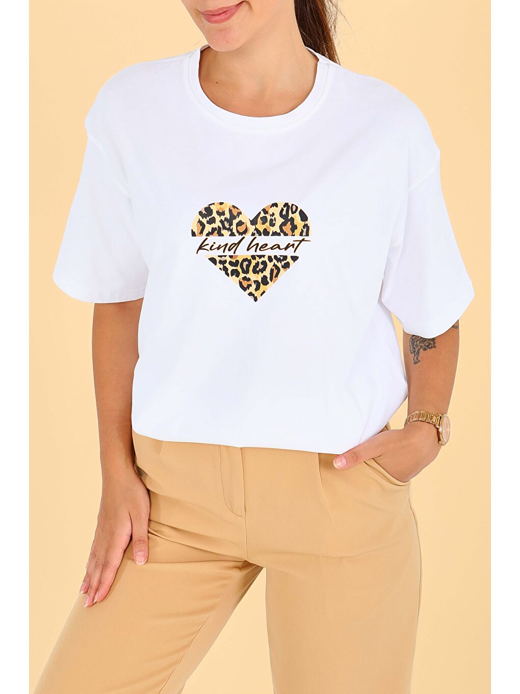 Baskılı Kısa Kollu T-Şhirt Beyaz - 27546-2