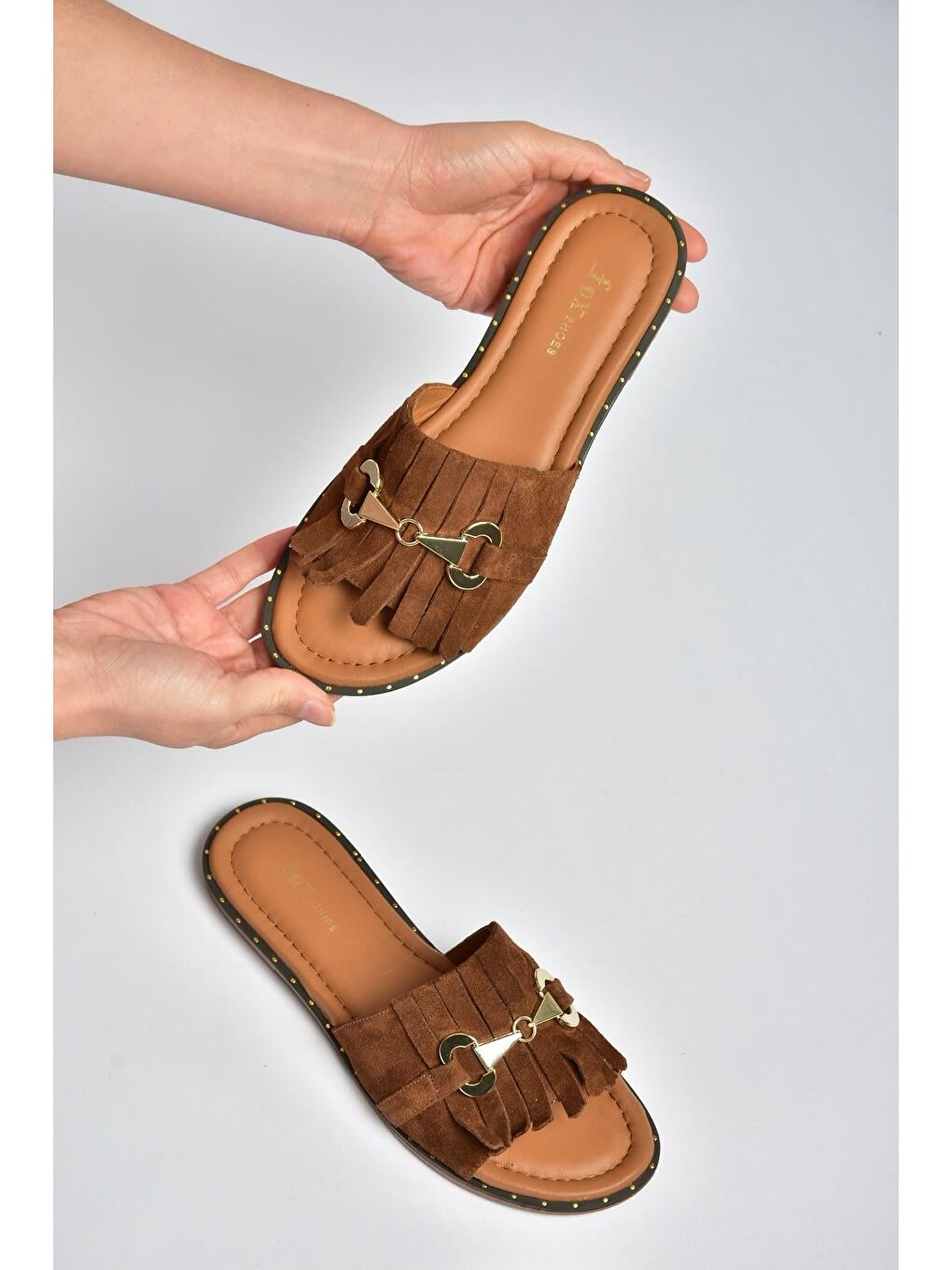 Kahverengi Taba Kadın Terlik Y291873002-2