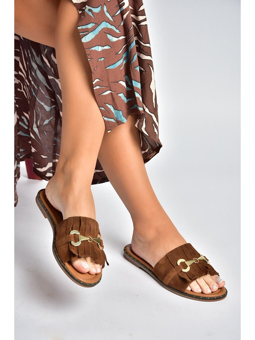 Kahverengi Taba Kadın Terlik Y291873002-3