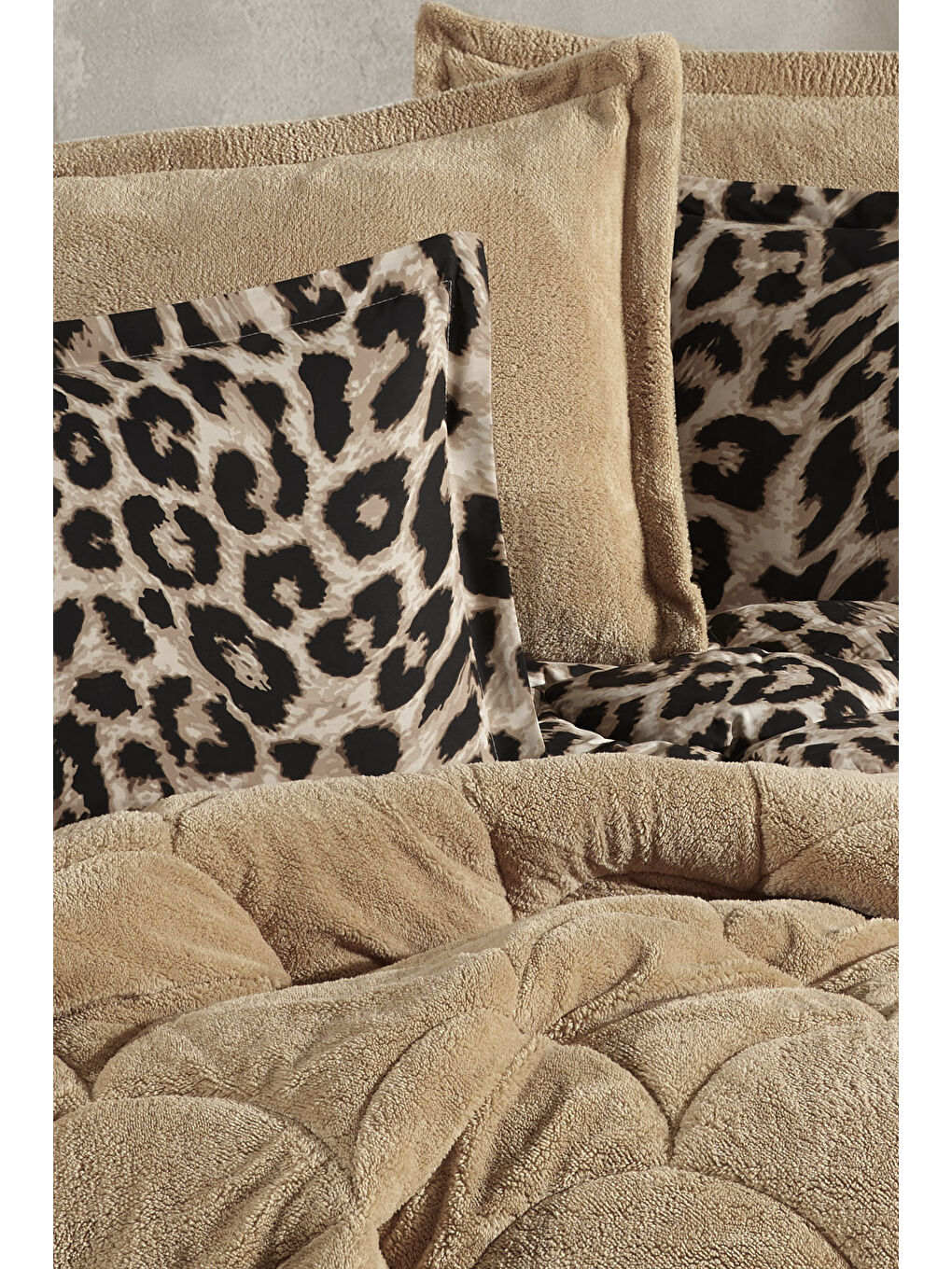 Kahverengi Wellsoft Battal Boy (King Size) Çift Taraflı Uyku Seti 260x240 cm Leo-2