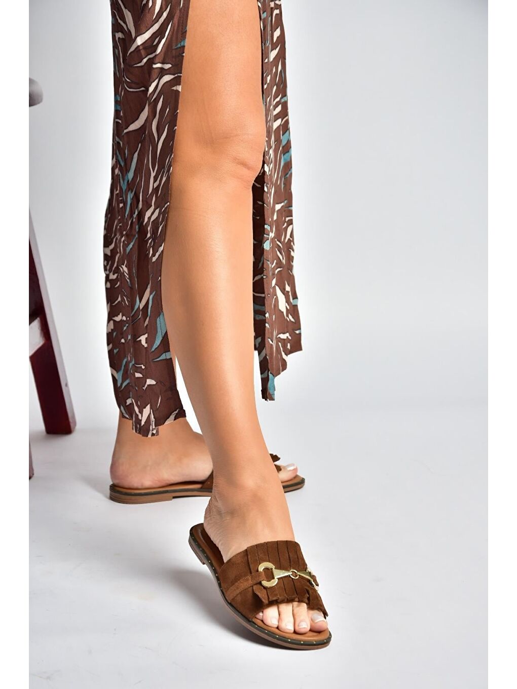 Kahverengi Taba Kadın Terlik Y291873002-5