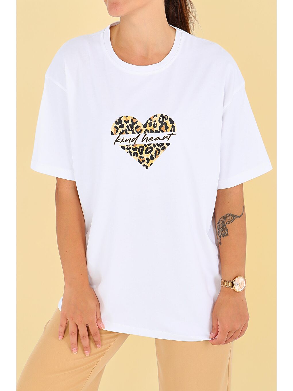 Baskılı Kısa Kollu T-Şhirt Beyaz - 27546-3