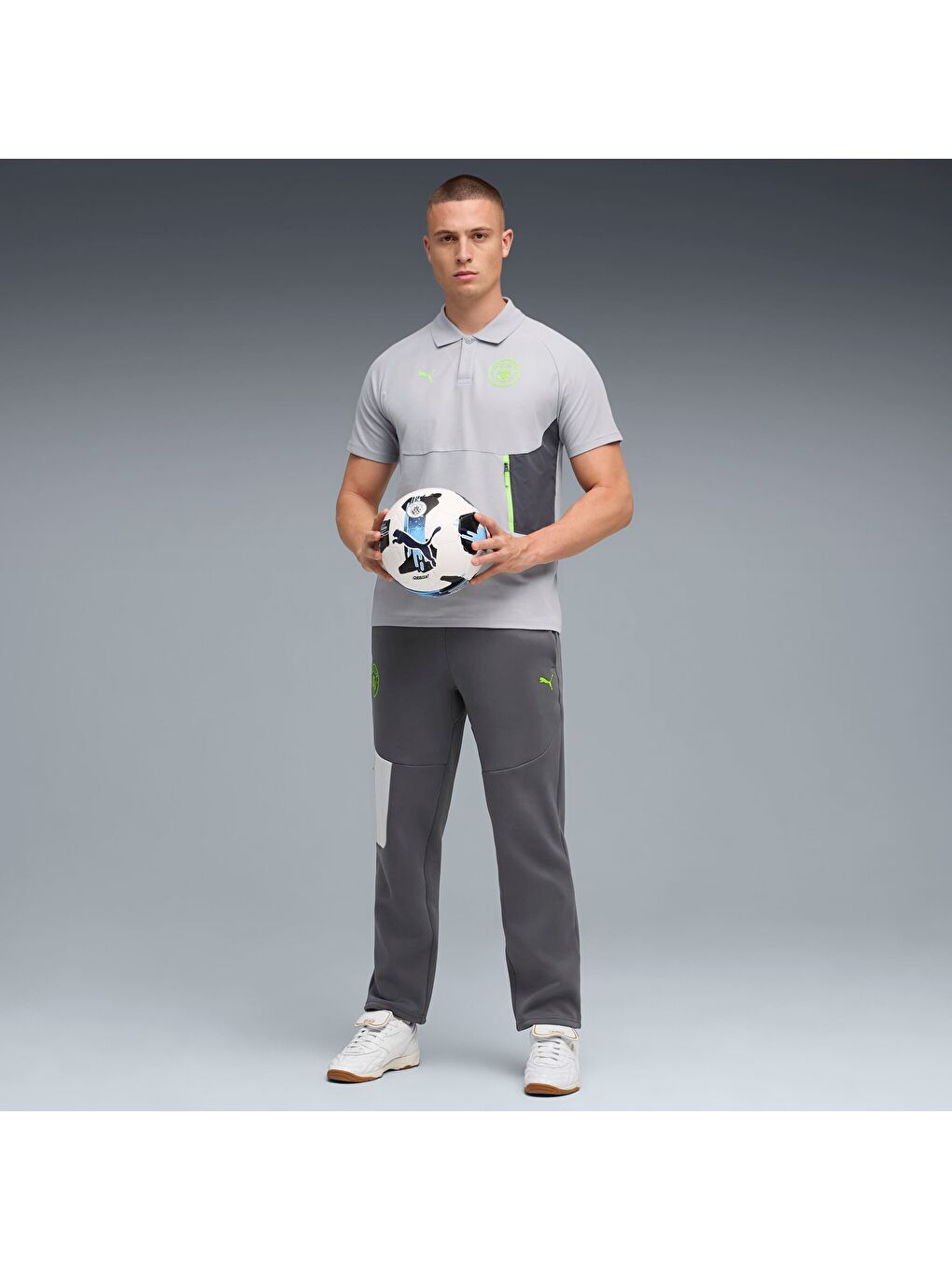 Gri Manchester CITY PUMATECH Erkek Polo-1