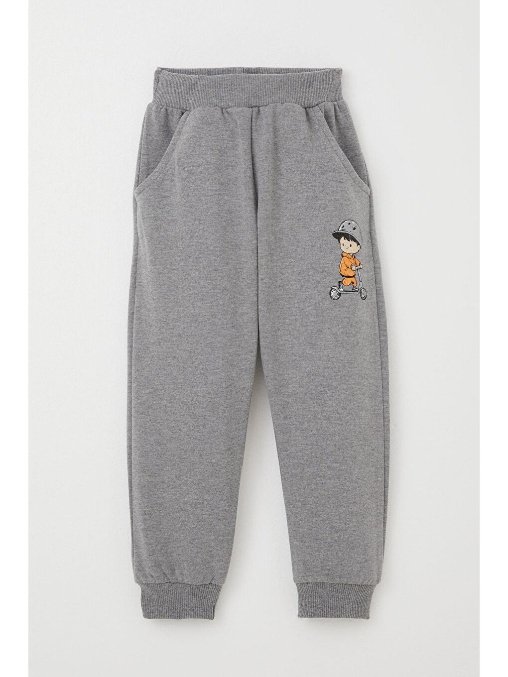 Turkuaz Erkek Bebek Eşofman Takım Scooter Süren Çocuk Baskılı Su Yeşili (9 Ay-2 Yaş)-2