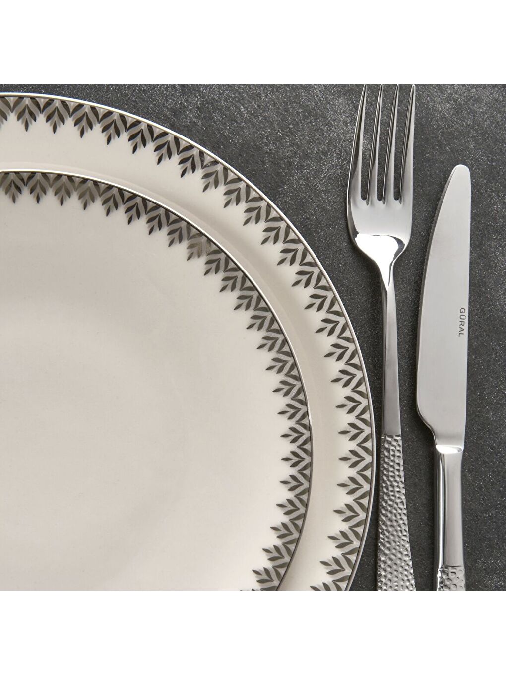 Ekru CAMELİA  54 PARÇA 12 KİŞİLİK YEMEK TAKIMI GÜMÜŞ  64191-2