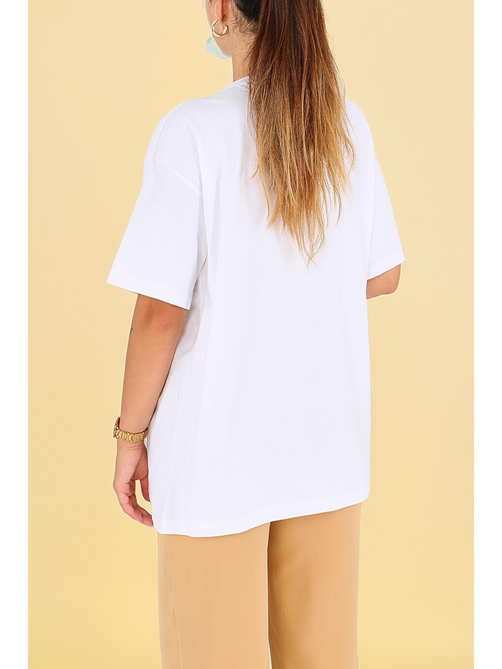 Baskılı Kısa Kollu T-Şhirt Beyaz - 27546-4