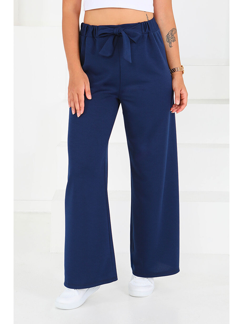 Önden Bağlamalı Pantolon Lacivert - 27553