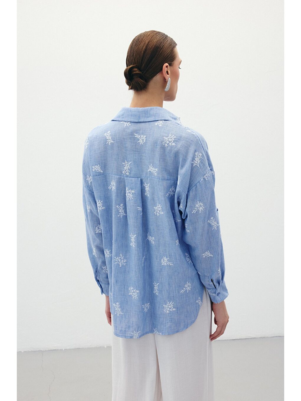 Salaş Nakışlı Gömlek - Bebe Mavi-7