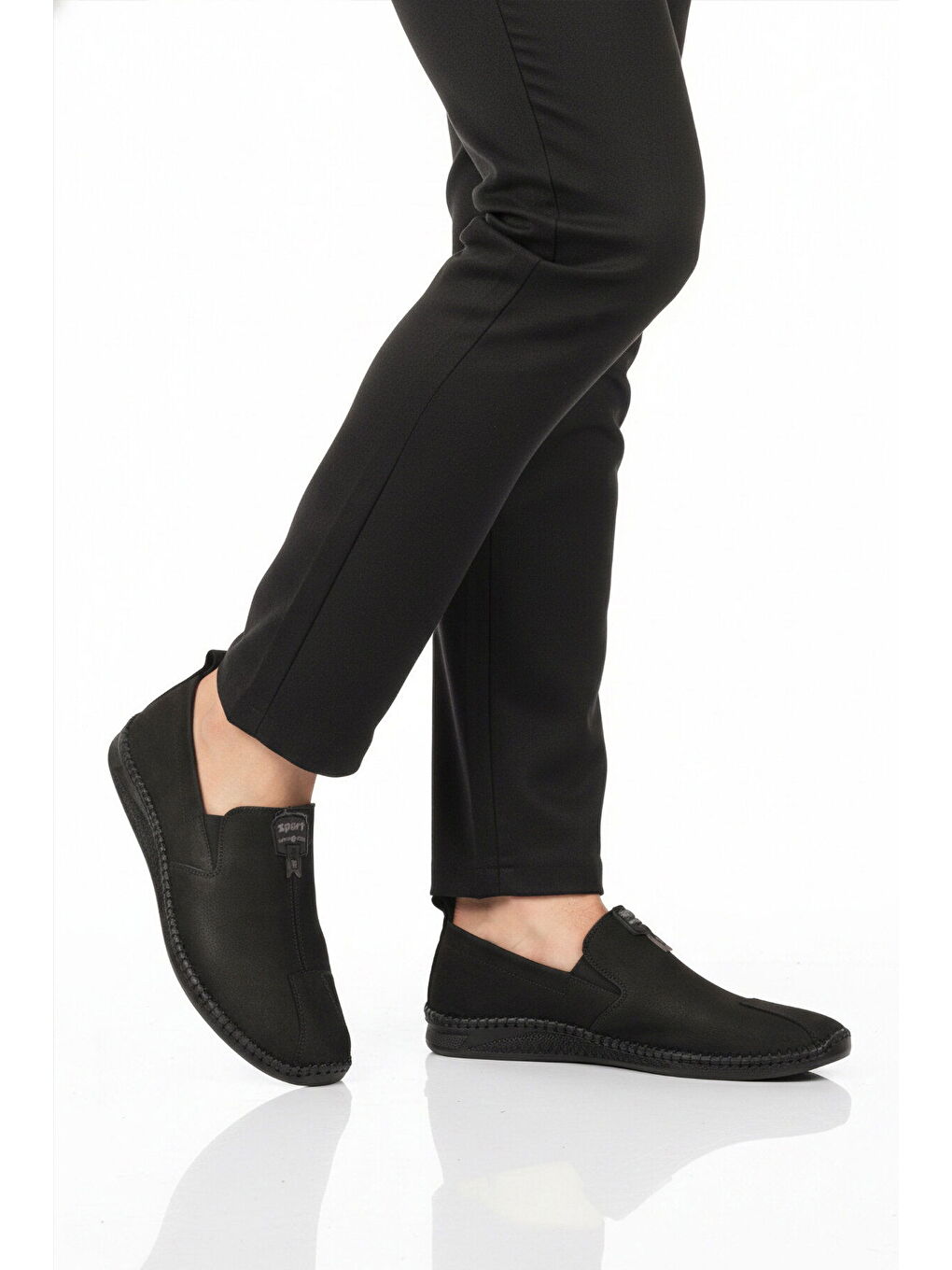 Siyah Nubuk Hakiki Deri Ortopedik Erkek Casual Ayakkabı 308 M