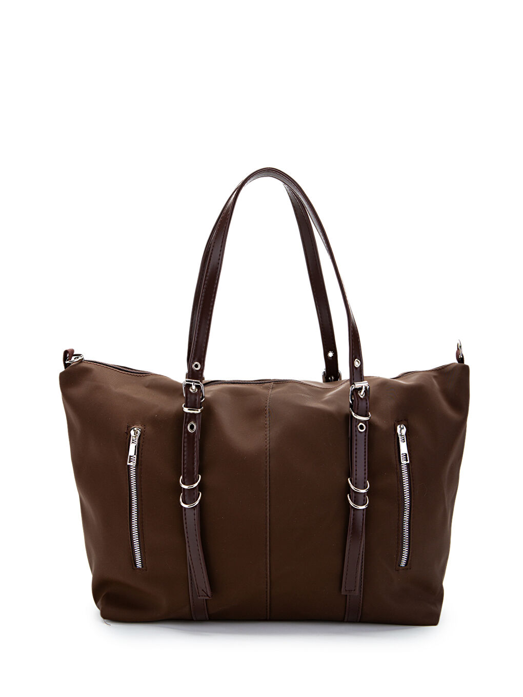 Cep Detaylı Suni Deri Kadın Kol Çanta Glide Kahverengi-3