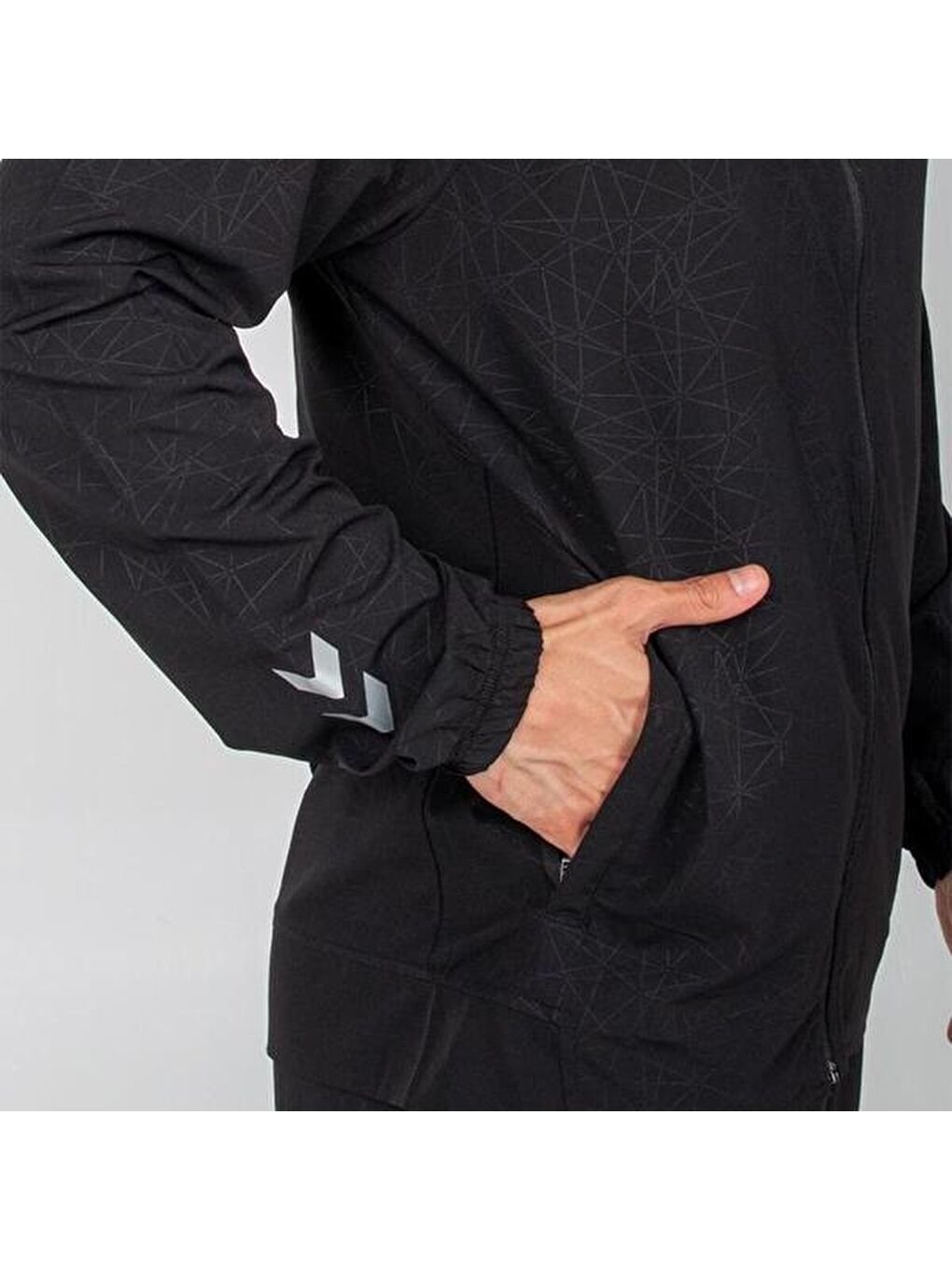 Flex Erkek Siyah Kapüşonlu Fermuarlı Sweatshirt-1