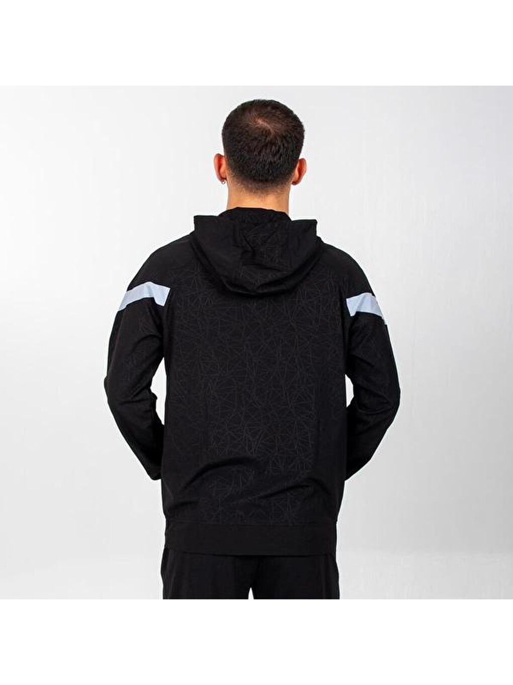 Flex Erkek Siyah Kapüşonlu Fermuarlı Sweatshirt-2