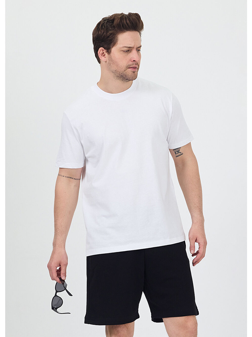 Erkek Basic Beyaz T-Shirt-1