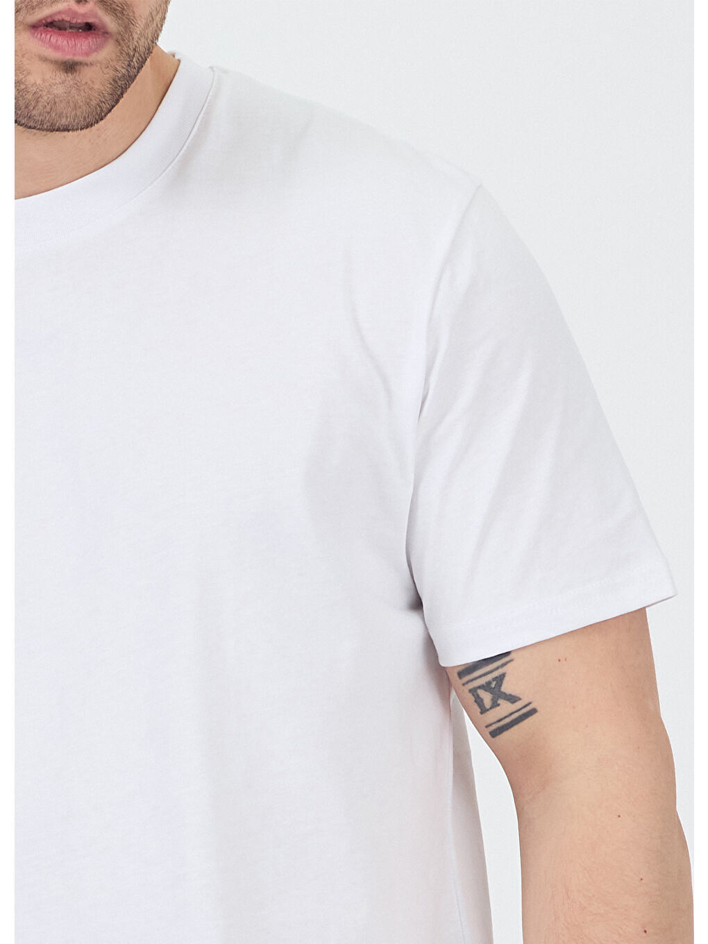 Erkek Basic Beyaz T-Shirt-3