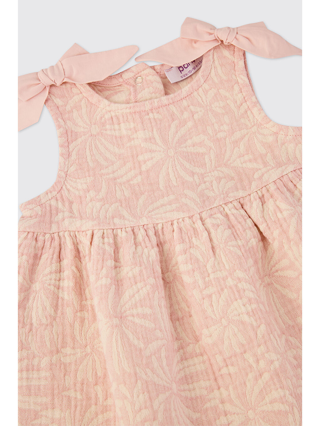 Pembe Yenidoğan Pudra Müslin Tulum-2