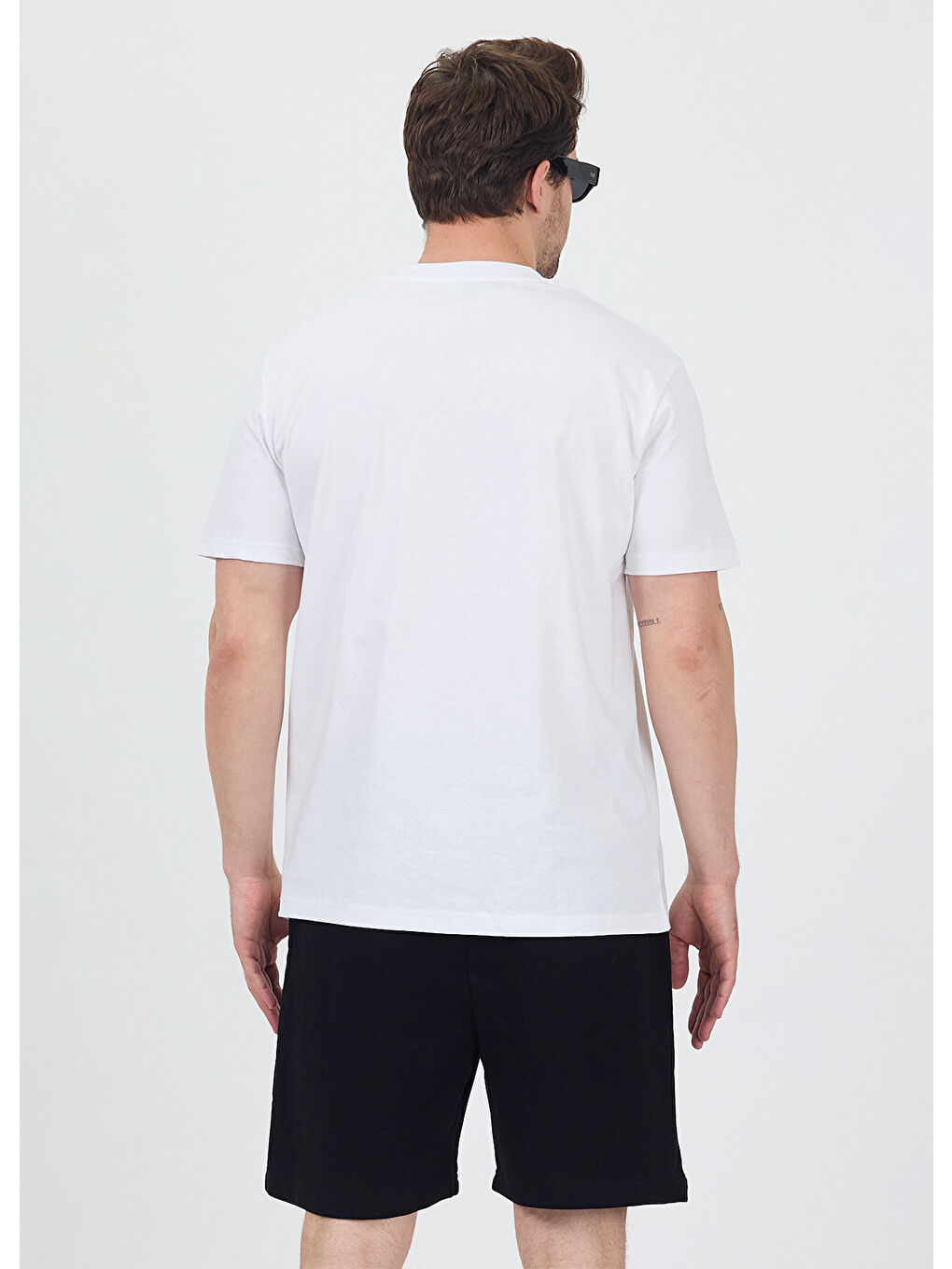 Erkek Basic Beyaz T-Shirt-4