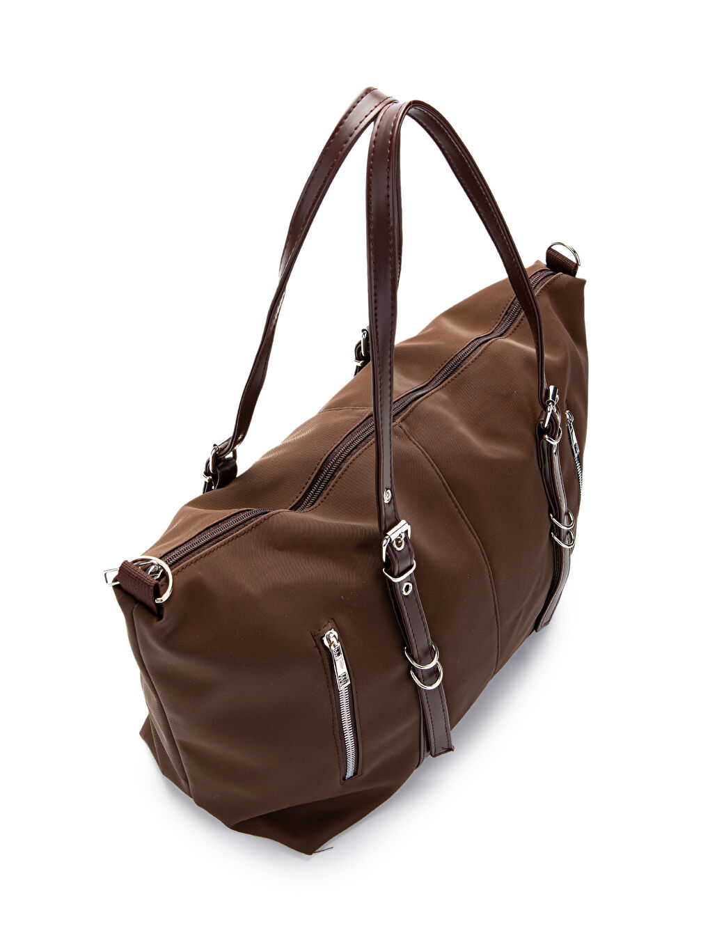 Cep Detaylı Suni Deri Kadın Kol Çanta Glide Kahverengi-4