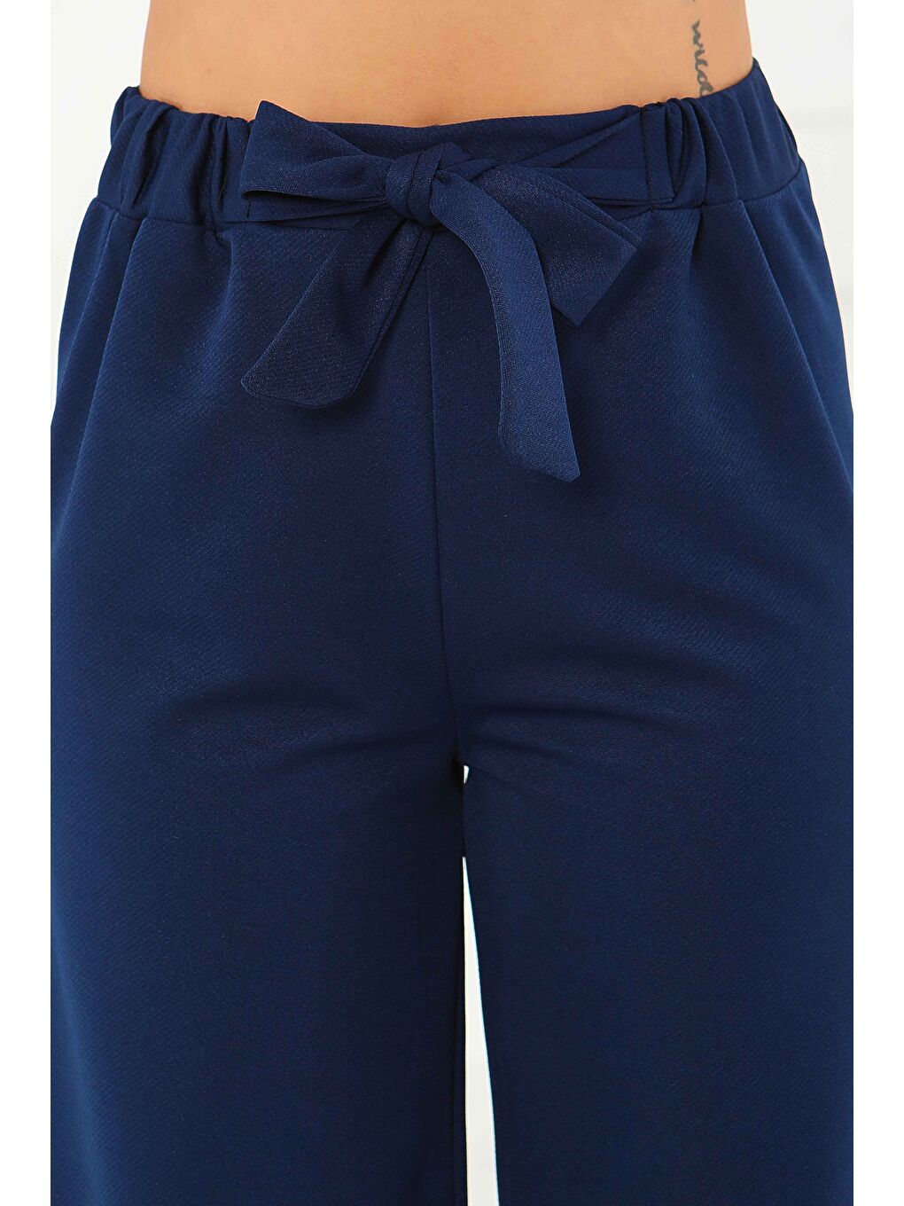 Önden Bağlamalı Pantolon Lacivert - 27553-3